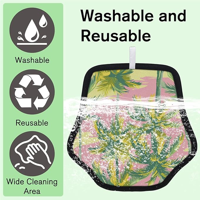 Reusable Pet Hair Removal Glove Tall Coconut Tree Magic Brush for Cat & Dog Hair Remover for Car, Sofa, Bedding, Clothes - 9x9 Mitt Washable