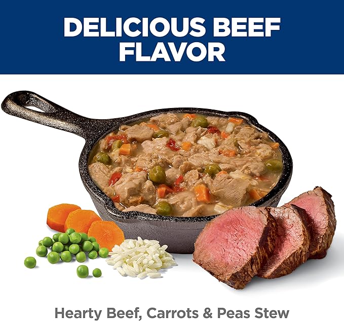 Hill's Science Diet Healthy Cuisine, Senior Adult 7+, Senior Premium Nutrition, Wet Dog Food, Braised Beef, Carrots & Peas Stew, 12.5 oz Can, Case of 12