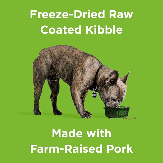 BIXBI Rawbble Freeze-Dried Raw Coated Dog Food, Pork – Fresh Meat, No Meat Meals, Grain-Free – USA Made, 24 lbs