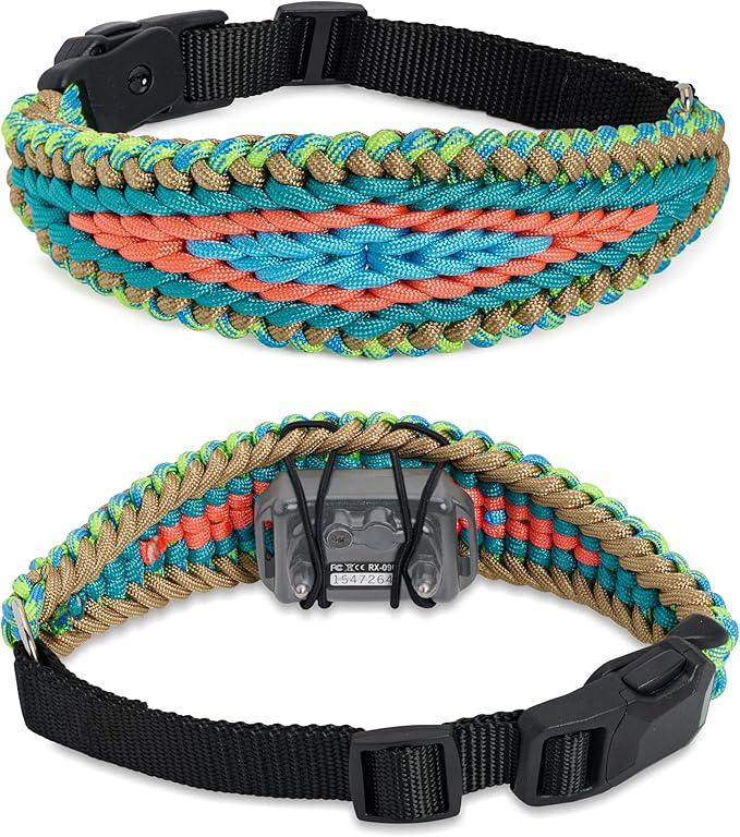 E-Collar Cover - for Medium Dogs with 16-22" Neck Size - Adjustable Nylon Cord, Quick Release Buckle, Heavy Duty Loop Strap Compatible with Dogtra, Educator, SportDog, Garmin, Bousnic, Jugbow (Baja)