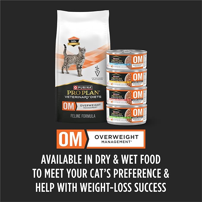 Pro Plan Veterinary Diets Purina OM Overweight Management Feline Formula Dry Cat Food - 6 lb. Bag