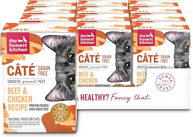The Honest Kitchen Human Grade Câté™ Grain Free Beef & Chicken Pâté Wet Cat Food, 5.5 oz (Pack of 12)