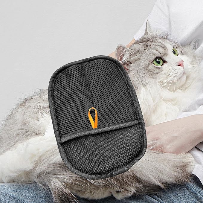 Pet Hair Removal Glove for Dogs Cats Shedding Grooming Brush 9.25x6.89 inch Mesh Cloth Furniture Couch Carpet Household Cleaning