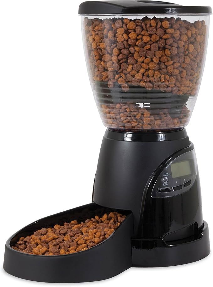 Aspen Pet Lebistro Programmable Cat & Dog Feeder 2 Sizes Black (24232), 18 Cups