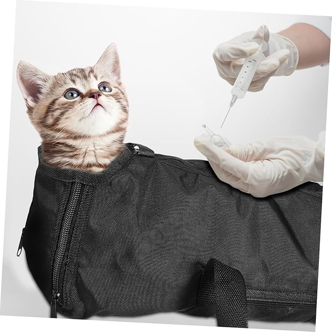 Cat Bathing Bag for Nail Trimming Mesh Grooming Holder Secure Zippers Comfortable Pet Bath Bag for Safe Washing and Grooming Sessions
