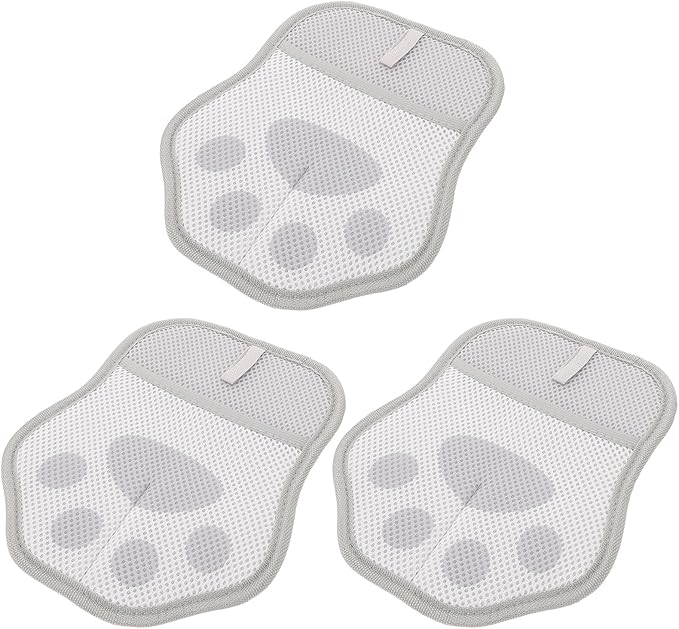 VALICLUD 3pcs Pet Hair Removal Grooming Gloves Static Hair Remover Mitts Gray Reusable for Shedding Bathing and Pets