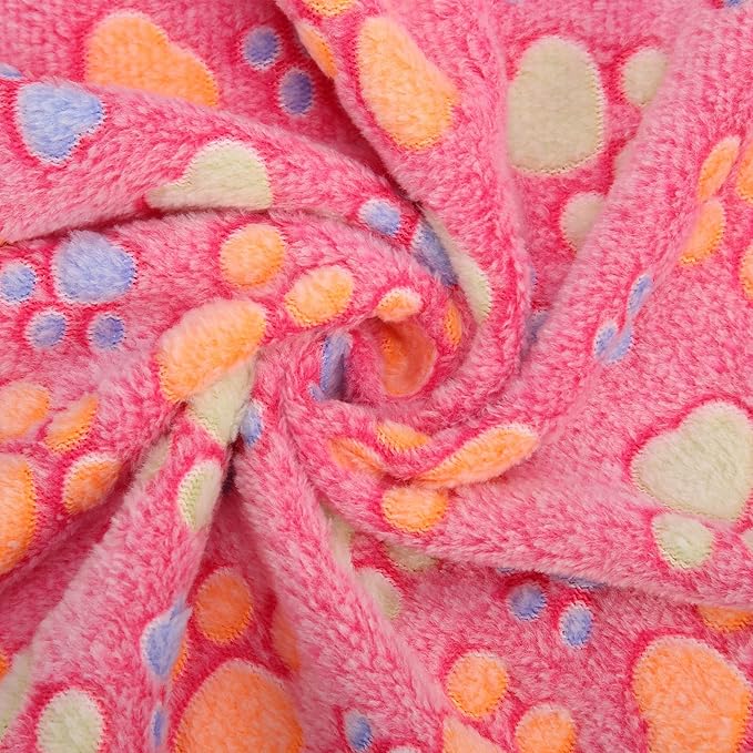 3Pcs Dog Paw Print Fleece Blanket, Pet Warm Sleep Mat, Coral Fleece Soft Dog Blanket with Cute Paw Design, Bite Resistant Pet Supplies for Dogs Cats Small Animals (25.5cm)