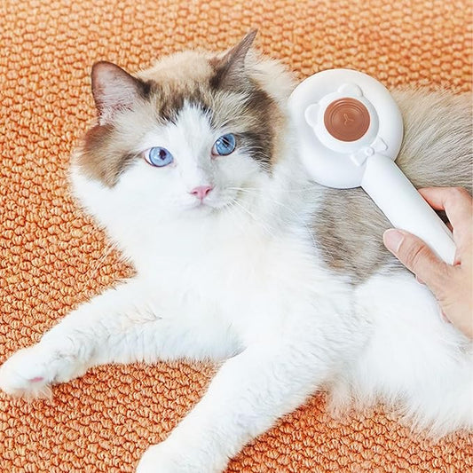 Pet Grooming Brush, 2 in 1 Pet Brush and Nail Grinder, Self Cleaning Slicker Cat Brush for Shedding and Grooming, Rechargeable Pet Grooming Shedding Brush for Dog Cat