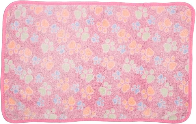 3Pcs Dog Paw Print Fleece Blanket, Pet Warm Sleep Mat, Coral Fleece Soft Dog Blanket with Cute Paw Design, Bite Resistant Pet Supplies for Dogs Cats Small Animals (S)