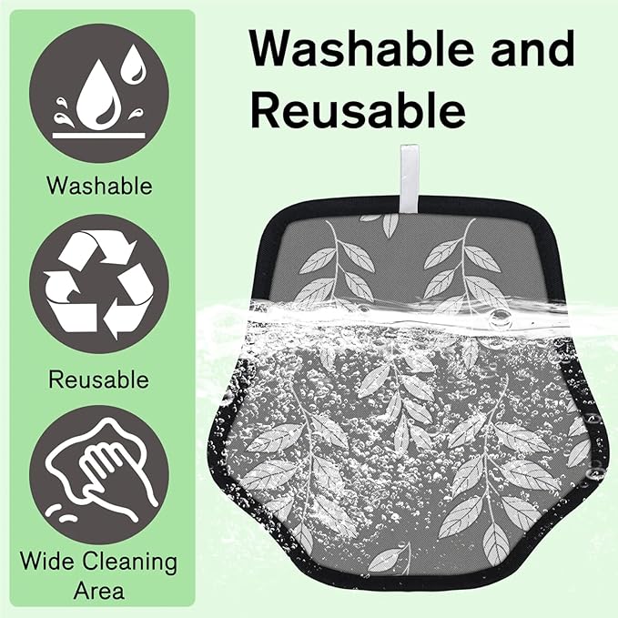 Leaf Pattern Electrostatic Pet Hair Removal Glove for Cats & Dogs - Reusable Grooming Mitt for Couch, Carpet, Car Seat & Laundry - Large 9x9 Inch