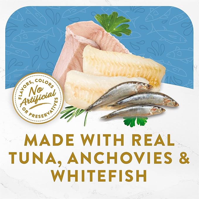 Purina Fancy Feast Lickable Wet Cat Food Broth Topper Classic With Tuna, Anchovies and Whitefish - (Pack of 16) 1.4 oz. Pouches