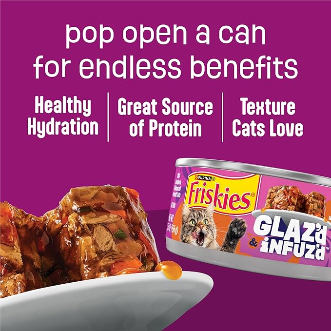 Purina Friskies Glaz’d and Infuz’d with Gravy Glaz’d Chicken Wet Food for Cats - 5.5 Ounce (Pack of 24)