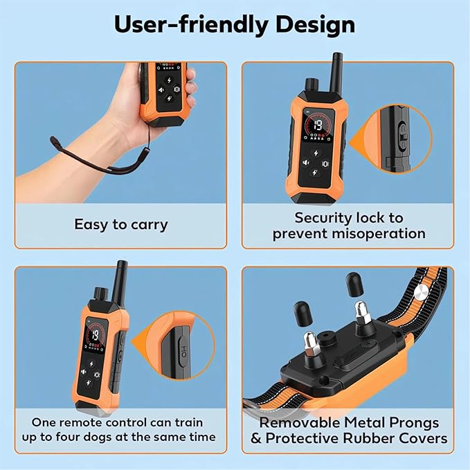 Shock Collar for Dogs 2 Pack (5–150Lbs), 4400FT Waterproof 2 Dog Training Collar with Remote Control 5 Training Modes Rechargeable Electric Dog Collar with Light, E collars for Small Medium Large Dogs