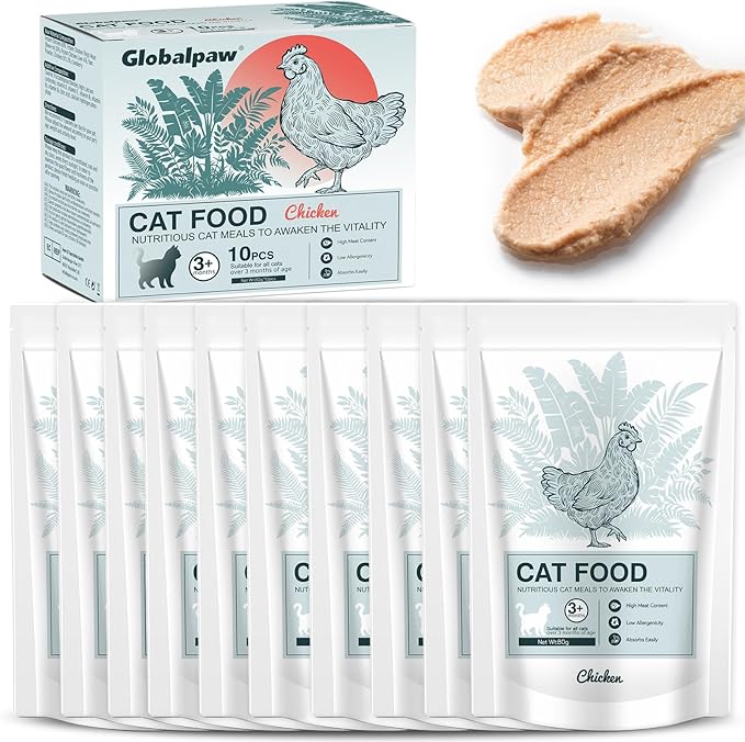 Chicken Stew for Cats Creamy Cups, Side Dish/Topper with Vitamin E, Chickens Recipe Wet Cat Food, Wet Cat Food Pate (S, Chicken)