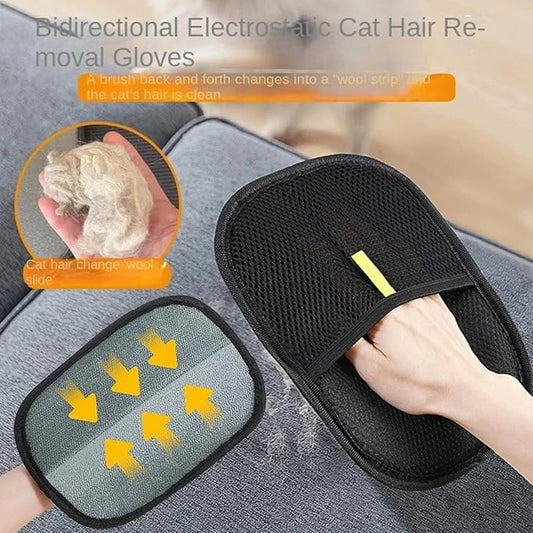 Pet Hair Removal Gloves, cat Hair Cleaner, cat Hair Remover, cat Grooming Tools, Hair Remover, Adhesive Brush, Dog Double-Sided Brush