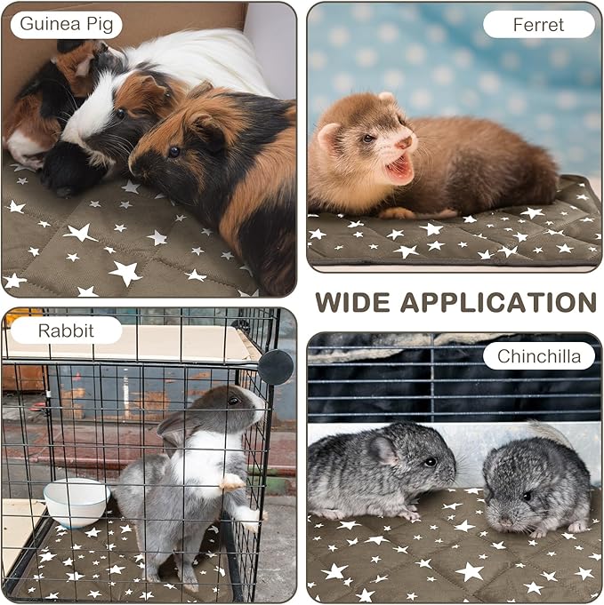 Namalu 4 Pack Self Warming Cat Bed Self Heating Cat Mat Star Pattern Soft Dog Crate Pad Thermal Pet Mat Anti Slip Kennel Dog Washable Warming Bed for Outdoor Indoor (18 x 24 Inch,Brown)