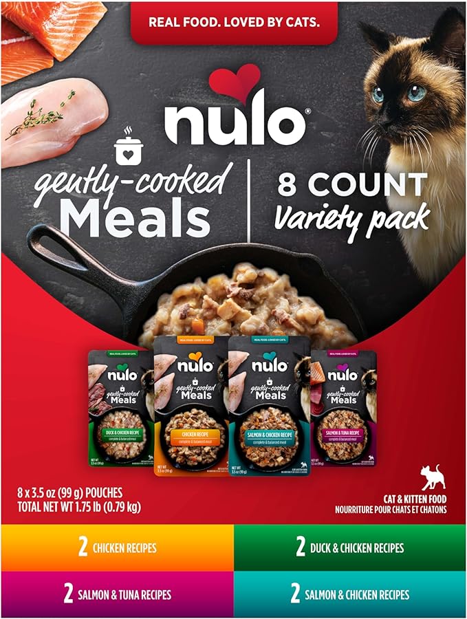 Nulo Gently Cooked Meals Variety Pack Wet Cat Food, 3.5-oz Pouch, Case of 8
