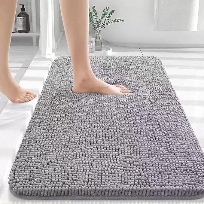 39" X 20" Washable Dog Door Mat, Ultra fine Fiber Pet Door Mat, Quick Drying Chenille Pet Door Mat, Machine Washable Indoor and Outdoor Rug (Grey, 39 X 20 in)