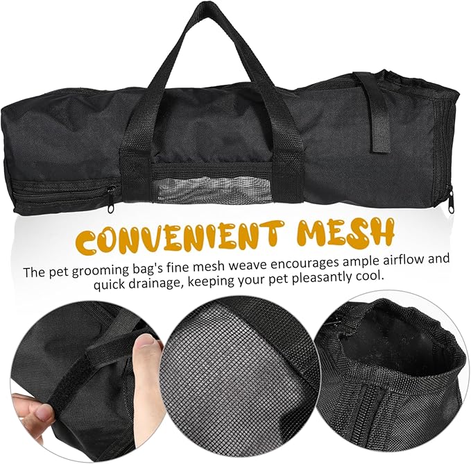 Totority Cat Bathing Bag with Zipper Closure Breathable Mesh Design for Grooming Nail Trimming Versatile Pet Carrier for Vet Visits and Travel Convenient Access Openings