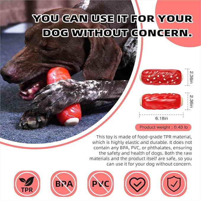 Large Size Stick Squeaky Dog Toy for Medium/Large Dogs Breed Aggressive Chewers Durable Bouncy Squeak Toys