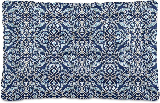 Dog Bed for Crate Washable Pet Sleep Pad, Floral Motif Kennel Mat with Non-Slip Bottom, Soft Fluffy Supplies Pet for Dogs and Cats (24x18 inch)