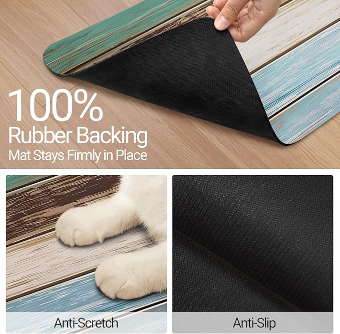 Dog Food Mat, Absorbent Waterproof Non-Slip Pet Cat Bowl Feeding Mat for Food & Water Pet Supplies 16 * 24"
