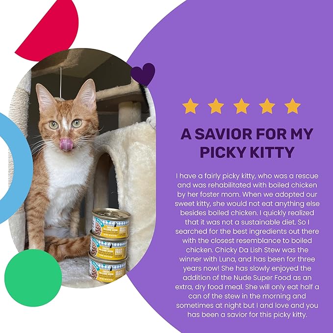 I and love and you Wet Cat Food - Chicky-Da-Lish Stew - Chicken Recipe, Grain Free, Filler Free, 3oz Pack of 24 Cans