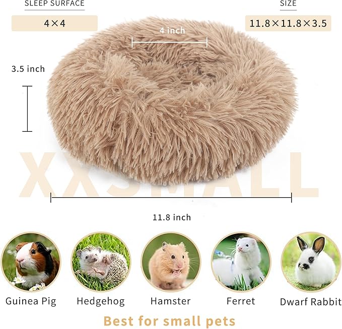 Rabbit Bed for Indoor Bunnies Guinea Pig Bed for Guinea Pig, Bunny, Chinchilla, Ferret, Rabbit and Other Small Pets Brown