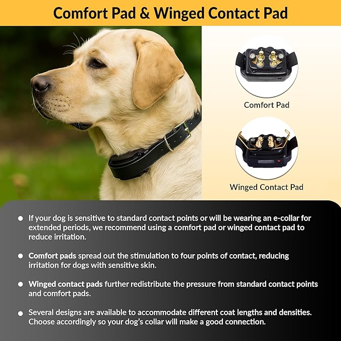 Educator CPAD-011 Receiver Contact Pads ONLY – Fits RX-090, RX-120 & RX-1000 – Winged Ultra Comfort Brass for Long or Thick Coat Dogs – Not Compatible with RX-070 or ME-300