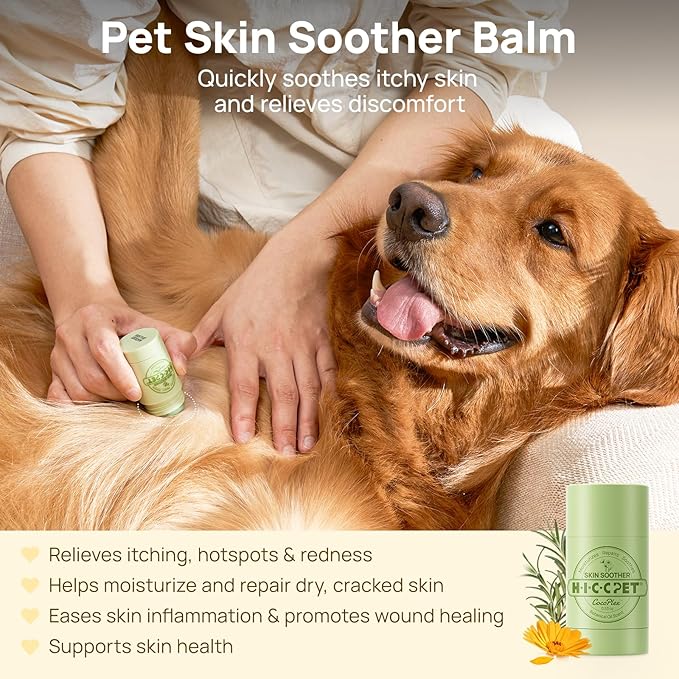HICC PET Skin Balm for Dogs & Cats - Soothes Itching and Irritation Skin & Prevents Infection, All-Natural Dog Moisturizer for Dry Itchy Skin, Lick-Safe Allergy & Hot Spot Treatment - 0.21oz (0.53 oz)