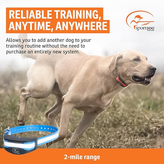 SportDOG HoundHunter 3225 Add-A-Dog Collar - Submersible, Waterproof & Rechargeable Long-Lasting E-Collar - Adjustable Remote Trainer with Multiple Stimulation Levels