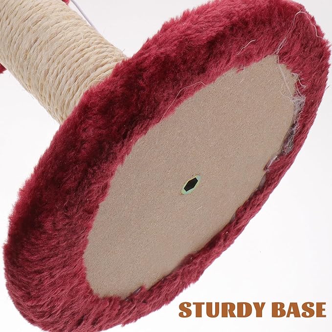 Cabilock Indoor Cat Scratching Post with Hanging Balls Double-Layer Sisal Scratching Tower Small Floor Cat Scratcher for Kittens with Bell Accessory Random Color