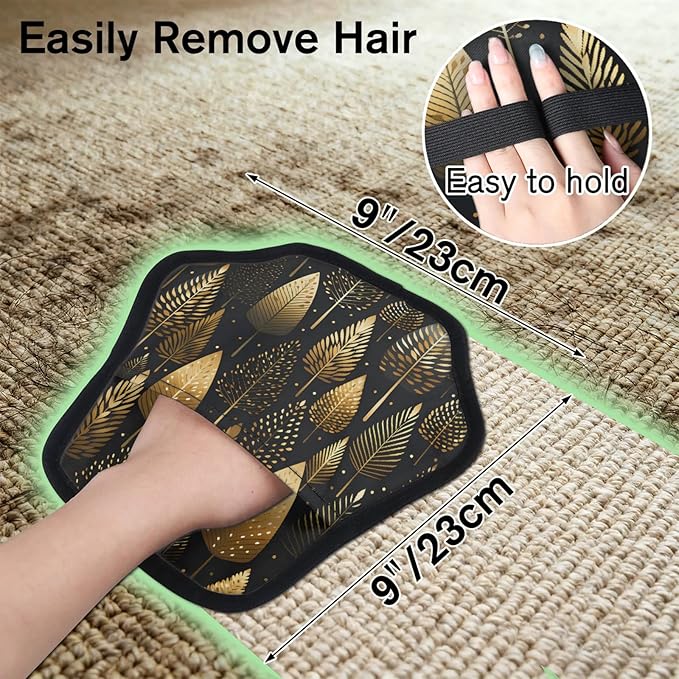 Reusable Pet Hair Removal Glove Trees Themed Magic Brush for Cat & Dog Hair Remover for Car, Sofa, Bedding, Clothes - 9x9 Mitt Washable