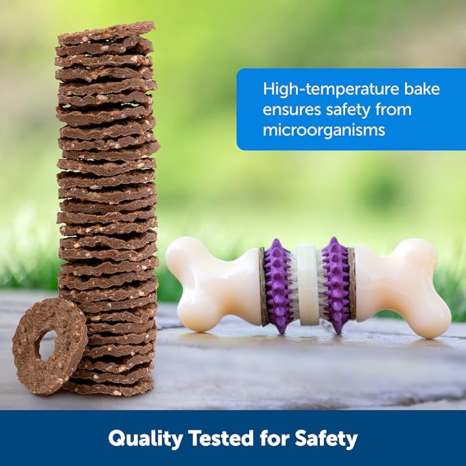 PetSafe Busy Buddy Natural Rawhide Rings - Long-Lasting Dog Chew Refills - Engaging Dog Treat for Training & Playtime - Original Rawhide Flavor - Size C - 16 Rings