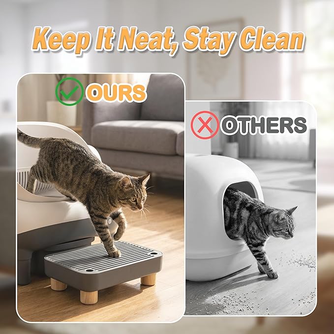 Cat Ramp for S7 Pro Self-Cleaning Litter Box – Elevated Litter Trapping Step Stool with Filter Function, Non-Slip Accessibility Ramp for Small & Senior Cats (11.8"x7.8"x3.6")