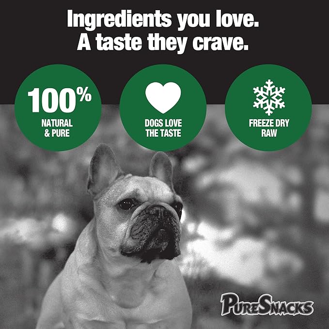 PureSnacks Freeze Dried Dog Beef Liver, 1 Ingredient, Made in USA, 14.4oz