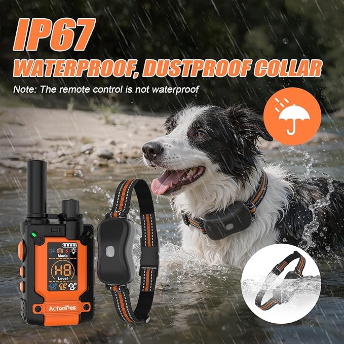 2026 Updated Shock Collar for Dogs with Remote 4500ft, Bark & Training Collar for Large Dogs, Rechargeable Waterproof Electric Collar with 4 Modes Vibration Beep Static Stimulation LED Light