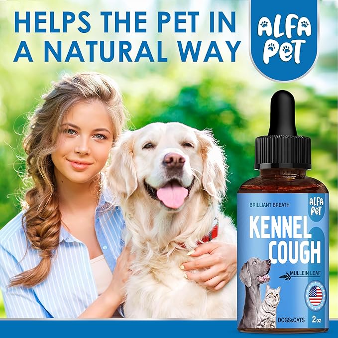 Kennel Cough Medicine for Dogs & Cats – Natural Supplement for Dog Allergy Relief – Cat Cold Medicine for Respiratory Support – Congestion and Sneezing Relief for All Pet Breeds – 2 Oz