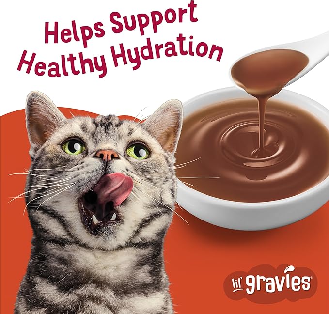 Friskies Purina Lil' Gravies Roast Beef Flavor Cat Food Complement Lickable Cat Treats - 1.55 oz. Pouches,(Pack of 32)