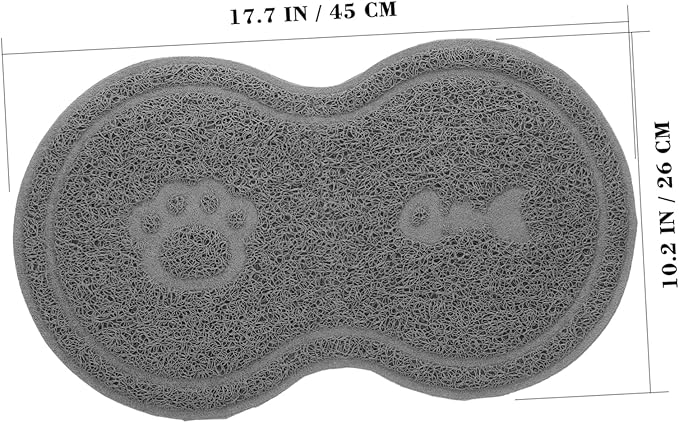 Cat Litter Box Mat PVC Cat Bowl Mat: Nonslip Waterproof for Litter Box That Ches - for Under Pet Food Bowl, 17.7 x 10.2 x 0.2 inch