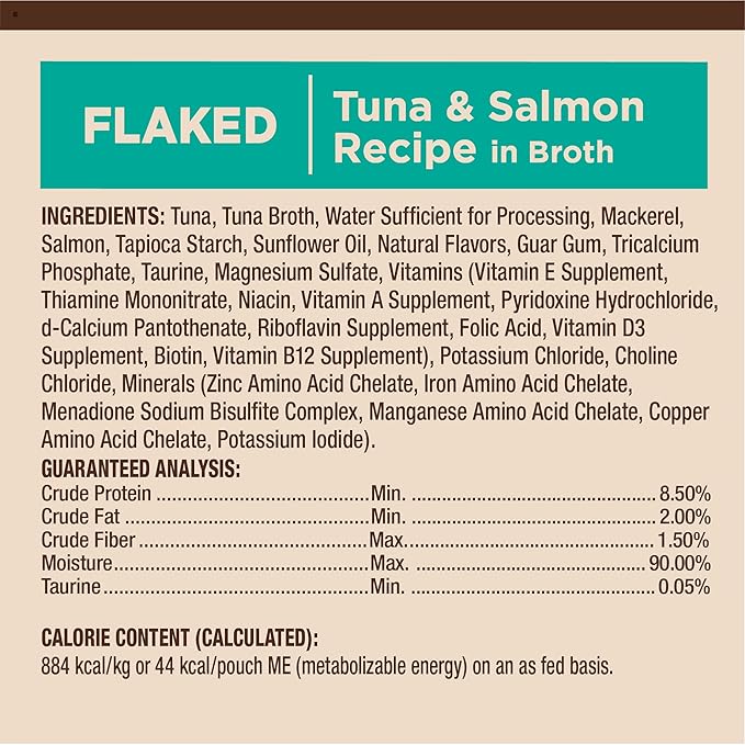 Wellness CORE Tiny Tasters Flaked Adult Wet Cat Food,Natural,Protein-Rich,Grain Free,1.75-Ounce Pouch,(Tuna & Salmon),(Pack of 24)
