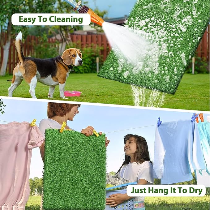 23.5 x 19.5 inches Artificial Grass Turf for Dogs, Fake Grass Potty Training Mat for Dogs, Puppy Turf Pee Pad on Indoor and Outdoor