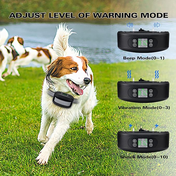 GPS Wireless Dog Fence for 2 Dogs,Electric Dog Fence for Outdoor,Adjustable Warning Strength, Rechargeable,Range 98-3281 ft,Pet Containment System for Most Dogs