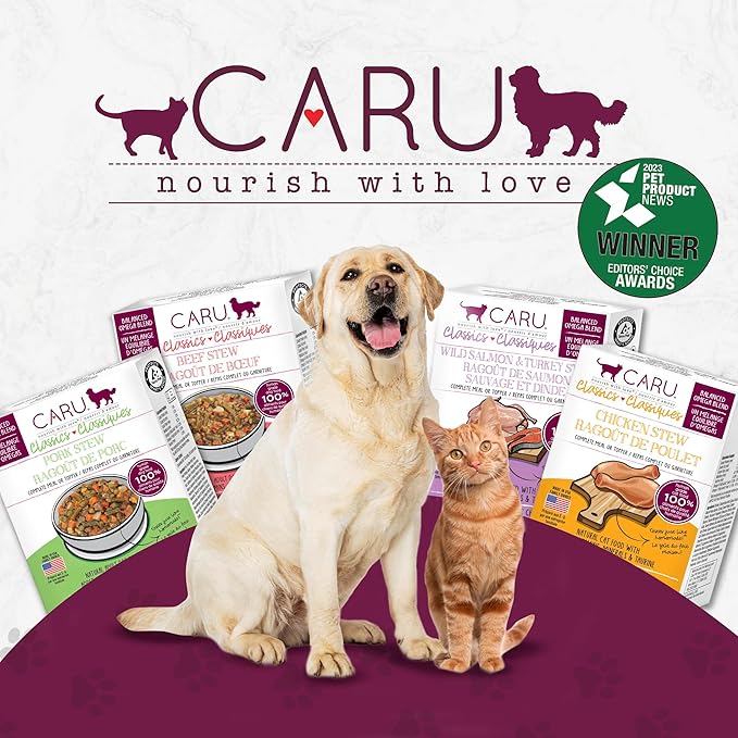 Caru - Classics Beef Stew for Dogs - Healthy Wet Dog Food or Food Topper - Balanced Omega Blend - 12 oz Cartons - Pack of 4