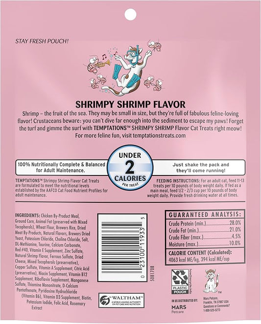 Temptations Cat Treats, Classic Crunchy and Soft Cat Treats, Shrimpy Shrimp Flavor, 6.3 oz. Pouch