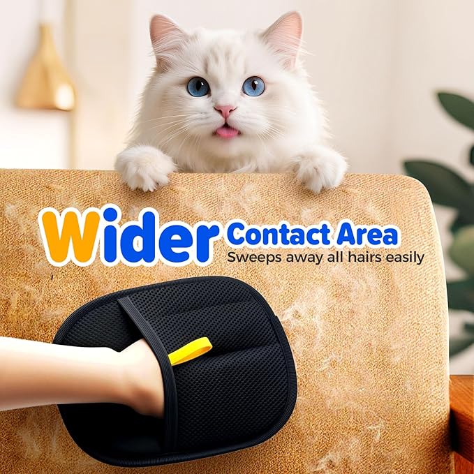 Pet Hair Remover Gloves for Cats & Dogs, Reusable Electrostatic Pet Hair Removal Gloves Brush for Pets Hair, Pet Hair Remover Tool for Clothing, Couch, Carpet, Car Seat (2 PCS)