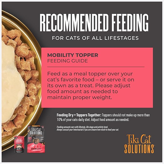 Tiki Cat Solutions Topper, Mobility, Chicken Recipe in Broth, 1.5 oz. Pouch (12 Pack)