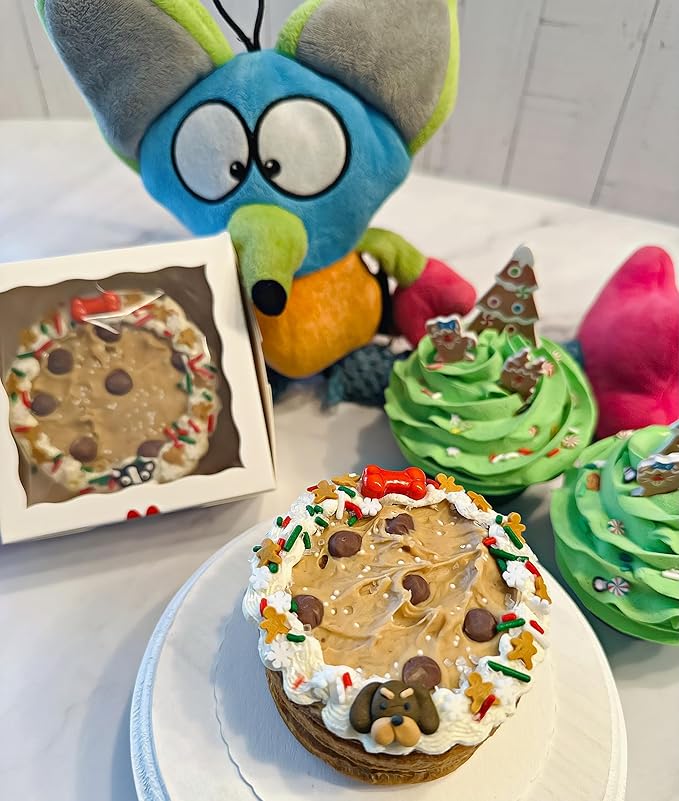 Dog Birthday Cake- Puppy Party Christmas Cookie Gift- Bad to The Bone- Perfect Dog Treat Boxed & Decorated for Dogs