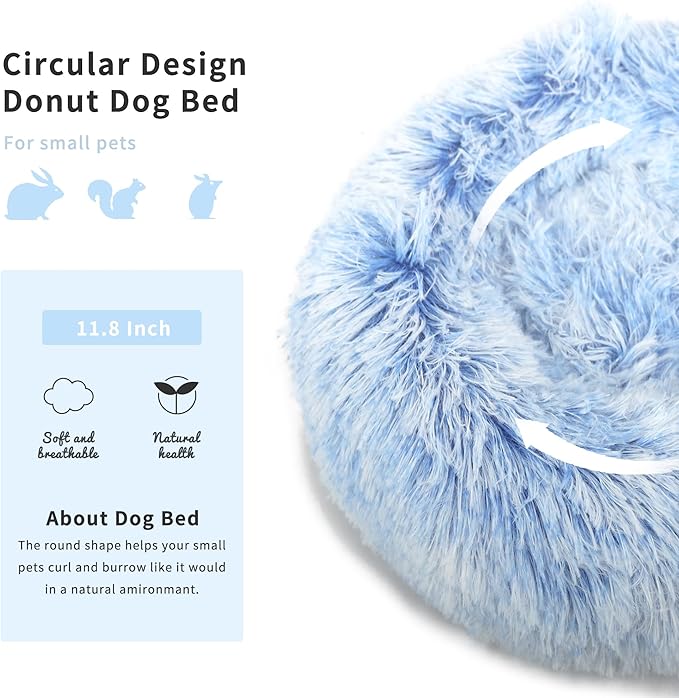 Hamster Bed Cute Blue and White Warm Cushion for Small Animal - Comfortable Sleep Mat Pad for Guinea Pigs/Hedgehog/Squirrel/Mice/Rats/Chinchilla Nest House 11.8 inch