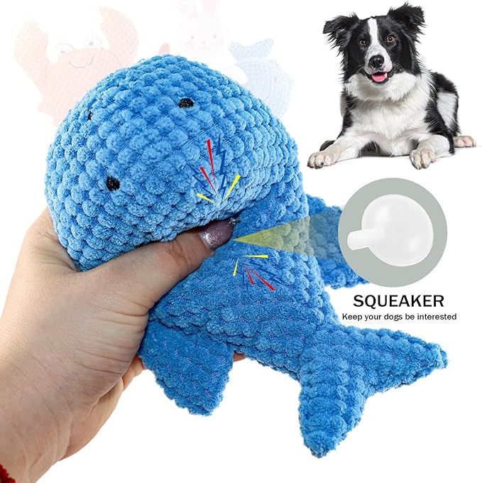 2 Pack Plush Squeakay Dog Toys,Soft Stuffed Dog Toys with Gentle Squeaker for Small & Medium Dogs,Indoor Play